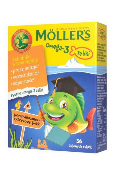 MOLLER'S Omega-3 Rybki - апельсин-лимон - 36 шт MSK