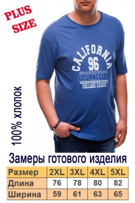 Футболка OMBRE Plus-Size-S1605-niebieski