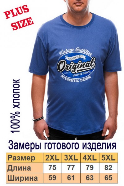 Футболка OMBRE Plus-Size-S1607-niebieski