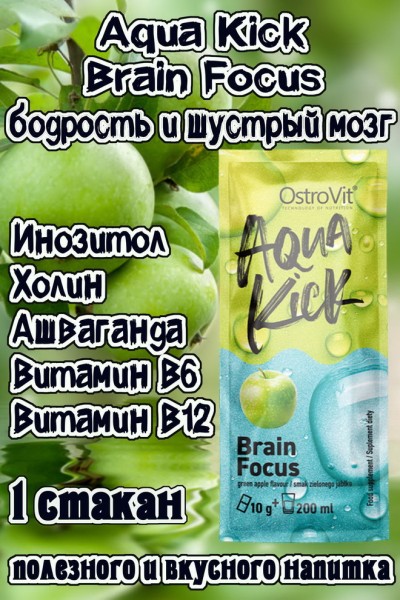 OstroVit Aqua Kick Brain Focus 10 g - ВИТАМИНЫ ДЛЯ МОЗГА